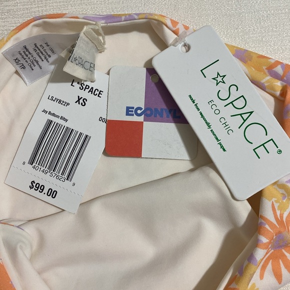 L*SPACE Women's Floral Print Joy Bottom Bitsy Cut Bikini Bottom Size XS - Picture 3 of 4